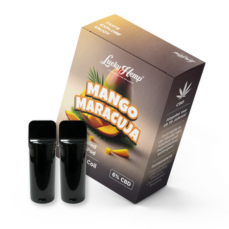 2x Pods Mango Passion Fruit Vape Pens Lucky Hemp